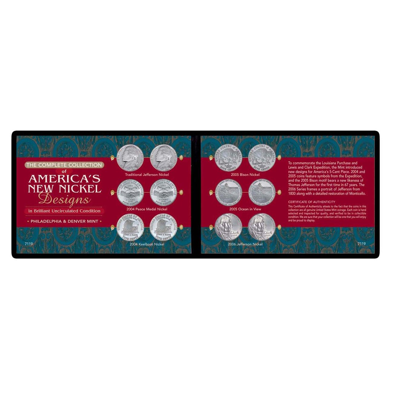 Complete Collection of America's New Nickel Designs in Soft Wallet (BU Condition)